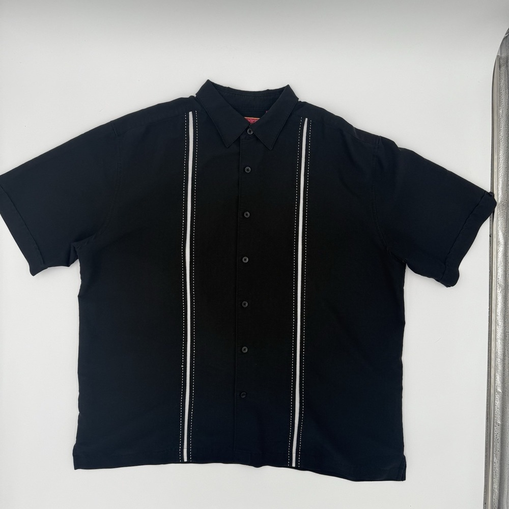Havanera Black Button Down Men's Shirt Size XL